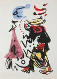 Theo Wolvecamp, Twee fantasie figuren, Lithografie op papier