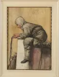 Bertha Valkenburg, Schoorsteenveger, Aquarel op papier