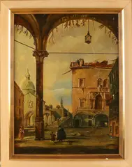 Francesco Guardi, Venetiaans stadsgezicht, Olieverf op linnen