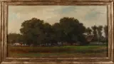 Adriaan van Everdingen, Bosgezicht met boerderij, Olieverf op paneel