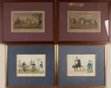 Paarden/Militaria by Vier antieke Franse prenten, Prenten op papier, sold Oct 2021