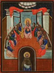 Griekse ikoon, Maria met apostelen in gebed