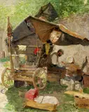 Der Kesselflicker by Alexander Koester, Öl auf Leinwand, sold May 2016