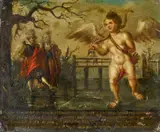 Adriaen van de Venne, Cupido auf dem Eise, Öl auf Kupfer