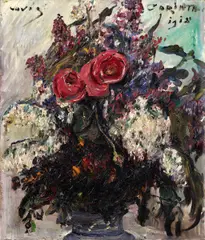 Lovis Corinth, Rosen und Flieder, 1918, Öl auf Leinwand