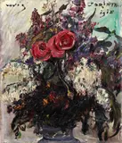 Lovis Corinth, Rosen und Flieder, 1918, Öl auf Leinwand