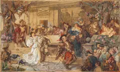 Carl Gehrts, Petruccios Hochzeit, Aquarell/Gouache auf Papier