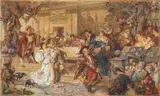 Carl Gehrts, Petruccios Hochzeit, Aquarell/Gouache auf Papier