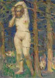 Paul Schad-Rossa, "Im sonnigen Gehölz", Öl auf Leinwand