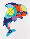 Kaws, PIRANHAS WHEN YOUR SLEEPING, 2016, Screenprint in colors, on wove paper, with full margins