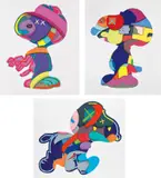 Kaws, NO ONE'S HOME; STAY STEADY; and THE THINGS THAT COMFORT, 2015, The complete set of three screenprints in colors, on Saunders Waterford paper, with full margins
