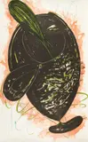 Elizabeth Murray, Untitled (Black Cup), 1984, Lithograph with hand-coloring in blue and green, on Arches paper, the full sheet