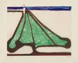 Richard Diebenkorn, Green Tree Spade, from Five Spades, 1982, Etching and aquatint in colors, on J Whatman paper, with full margins
