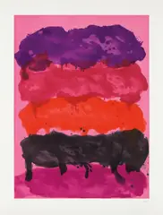 Joaquin's Close Out by Mary Heilmann, 2006, Aquatint in colors, on Somerset paper, with full margins, sold Jul 2020