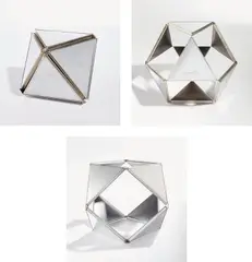Buckminster Fuller, Single-cell Jitterbug, 1976, Brushed chrome and etched copper