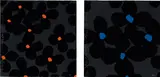 Donald Sultan, Orange and Black March 22 2011; and Black and Blues March 30 2011