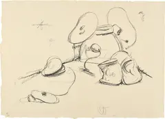 Soft Drum Set by Claes Oldenburg, 1972, Lithograph in black, on Angoumois à la main paper, with full margins, sold Jul 2020