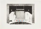 David Hockney, A Souvenir of a Triple Bill (for Daryll), 1982, Etching and aquatint with hand-coloring, on wove paper, with full margins