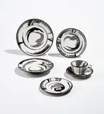Roy Lichtenstein, Dinnerware (six pieces), 1966, The complete set of one six-piece glazed ceramic place setting