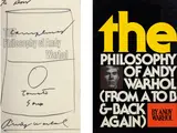 Andy Warhol, From A to B and Back Again, the Philosophy of Andy Warhol book with drawing, 1975, Hard cover book with original dust jacket cover, with hand drawing of a Tomato Soup can in black marker on the title page