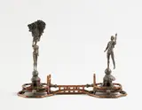 Joel Otterson, Wet and Wild Ken & Barbie Andiron Set, 1993, Unique copper pipe and cast bronze sculpture