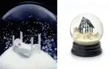 Traveler IX at Night; and Traveler CLXVI by Walter Martin and Paloma Muñoz, 2002-05, Chromogenic print mounted to Plexiglas and artist designed Snow Globe, sold Jul 2020