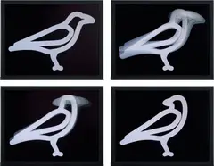 Crow Turning by Julian Opie, 2018, Continuous computer animation on LCD screen, with all electrical components, mounting hardware and contained in the orig, sold Jul 2020