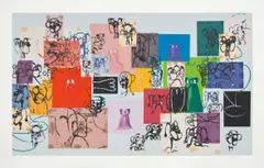 Paper Faces by George Condo, 2000, Screenprint in colors, on wove paper, with full margins, sold Jul 2020