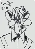George Condo, Untitled (Mental States playing card drawing)