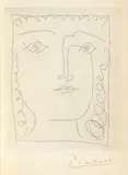 Pablo Picasso, A Pablo Picasso (To Pablo Picasso), 1945, The complete book including one etching on Marais vellum paper and 100 offset lithographic reproductions of the artist's works tipped-in, with poems in French by Paul Eluard, untrimmed sheets, all bound (as issued), with gold and silver embossed black leather cover, black inside guards decorated with metallic square motifs and contained in coordinating black paper-covered slipcase by bookbinders Semet & Plumelle stamp-signed