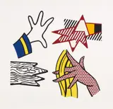 Roy Lichtenstein, Study of Hands, 1981, Lithograph and screenprint in colors, on Rives BFK paper, with full margins