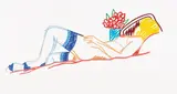 Tom Wesselmann, Nude with Bouquet and Blue Stockings