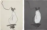 Claes Oldenburg, Hard Times Bulb - Day; and Hard Times Bulb - Night, 1995, Two unique lithographs with Chine collé and metal collage, on HMP Koller Canvas tan and Dieu Donné handmade gray paper, the full sheets