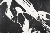Diamond Dust Shoes (Black and White) by Andy Warhol, 1980, Screenprint in black with diamond dust, on Arches Aquarelle paper, the full sheet, sold Oct 2020