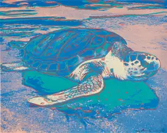 Turtle by Andy Warhol, 1985, Farbserigraphie auf Karton, sold Oct 2020