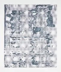 Graphit by Gerhard Richter, 2005, Screenprint in grays with gloss varnish over a frequency modulated offset print in colors, on heavy white rag paper, wit, sold Oct 2020
