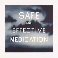 Safe and Effective Medication by Ed Ruscha, 2001, Photolithograph in colors, on Somerset Satin paper, with full margins, sold Oct 2020