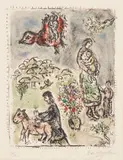 Entre printemps et été (Between Spring and Summer) by Marc Chagall, 1973, Lithograph in colors, on Arches paper, with full margins, sold Oct 2020