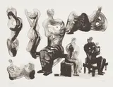 Henry Moore, Ideas for Sculptures, 1975, Lithograph in colors, on TH Saunders paper, with full margins
