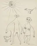 Alexander Calder, Untitled [Nude Couple with Dog and Bird]