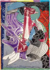 Frank Stella, The Fossil Whale (Dome), from Moby Dick Domes Series, 1992, Etching, aquatint, engraving, and relief in colors, on TGL handmade paper, the full sheet