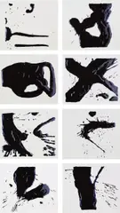 Vik Muniz, After Motherwell (from Pictures of Ink), I-VIII, 2002, The complete set of eight Iris prints with screenprinted spot varnish, on wove paper, the full sheets