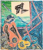 Shards Variant Ia, from Shards Series by Frank Stella, 1982, Lithograph and screenprint in colors, on Arches paper, the full sheet, sold Oct 2020