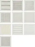 Agnes Martin, Paintings and Drawings 1974-1990, 1991, complete set of ten lithographs, on vellum transparency paper, contained in the original portfolio, with accompanying exhibition catalogue