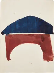 Suzan Frecon, elements, 2005, Watercolor painting on agate-burnished old Indian ledger paper