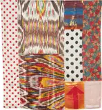 Robert Rauschenberg, Samarkand Stitches #II, from Samarkand Stitches, 1988, Unique fabric assemblage including Ikat silk and domestic fabrics with screenprinting, lacking powder-coated aluminum rod for hanging
