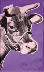 Cow by Andy Warhol, 1976, Screenprint in colors, on wallpaper, left and right selvedged edges trimmed, sold Oct 2020