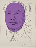 Mao (wallpaper) by Andy Warhol, 1974, Screenprint in colors, on wallpaper, the sheet trimmed at the upper and lower sheet edges (as is common with this editio, sold Oct 2020