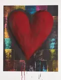 Red Darkness (Red Heart) by Jim Dine, 1993, Woodcut in colors with hand-coloring in red acrylic and enamel paint, on Arches Cover white paper, with full margins, sold Oct 2020