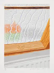 Rain on the Studio Window by David Hockney, 2009, Inkjet printed computer drawing in colours, on Epson Hot Press Natural paper, with full margins, with accompanying delux, sold Oct 2020